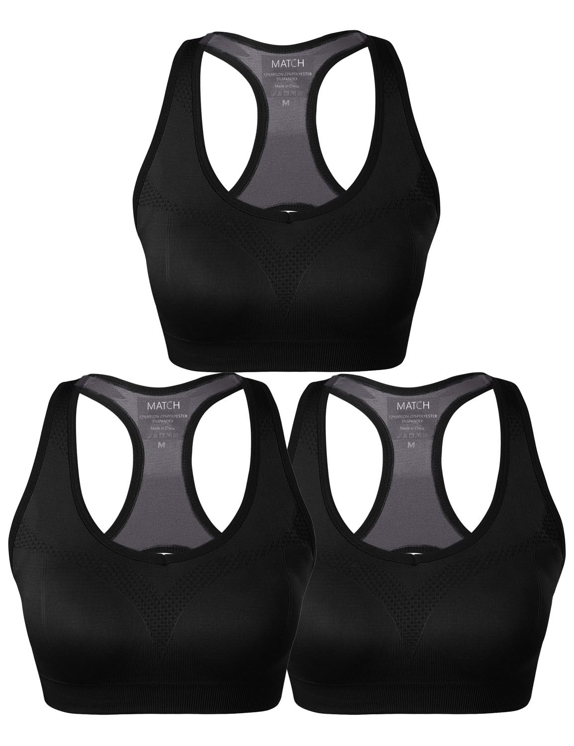 Women's Match Racerback Sports Bras - Padded Seamless Workout Tops for Yoga, Gym, Running & Fitness | Breathable Support for High-Intensity Training & Active Lifestyle