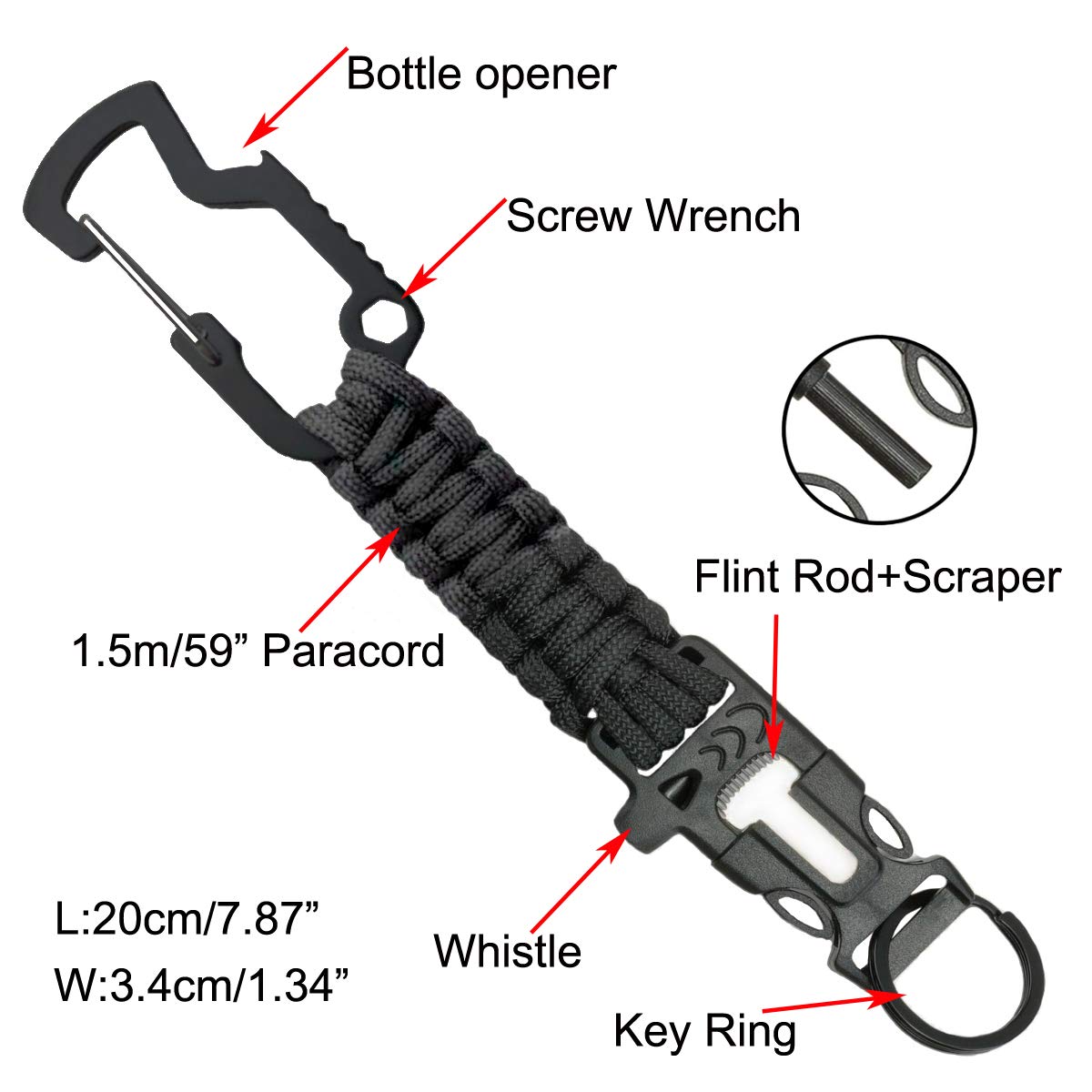 EDC Keychain - Durable Everyday Carry Key Ring with Bottle Opener & Multi-Tool for Men & Women | Perfect for Home, Office, Outdoor & Travel Essentials