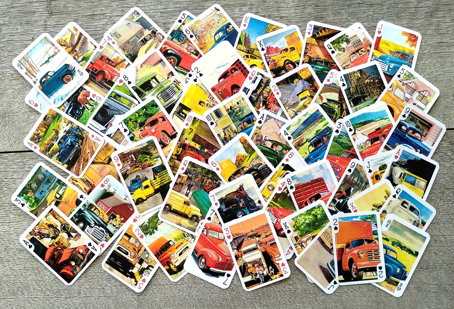 Vintage Retro Classic American Truck Playing Cards - 54 Unique Poker Deck with 50s & 60s Commercial Trucks Design | Perfect for Poker Nights, Card Games, Gifts & Collectors