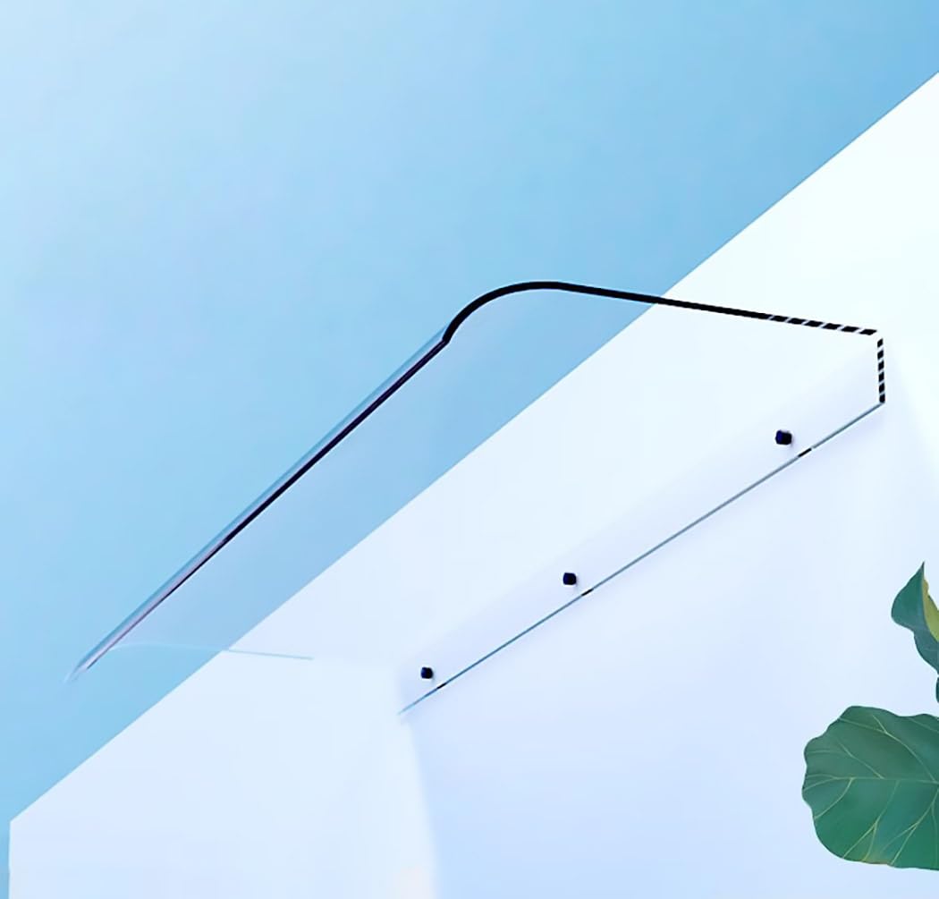 Waterproof Clear Window Door Canopy - Heavy Duty Outdoor Awning Without Brackets for Patio, Balcony & Garden - UV Resistant Rain Shelter Cover for Sun Protection & Weatherproofing