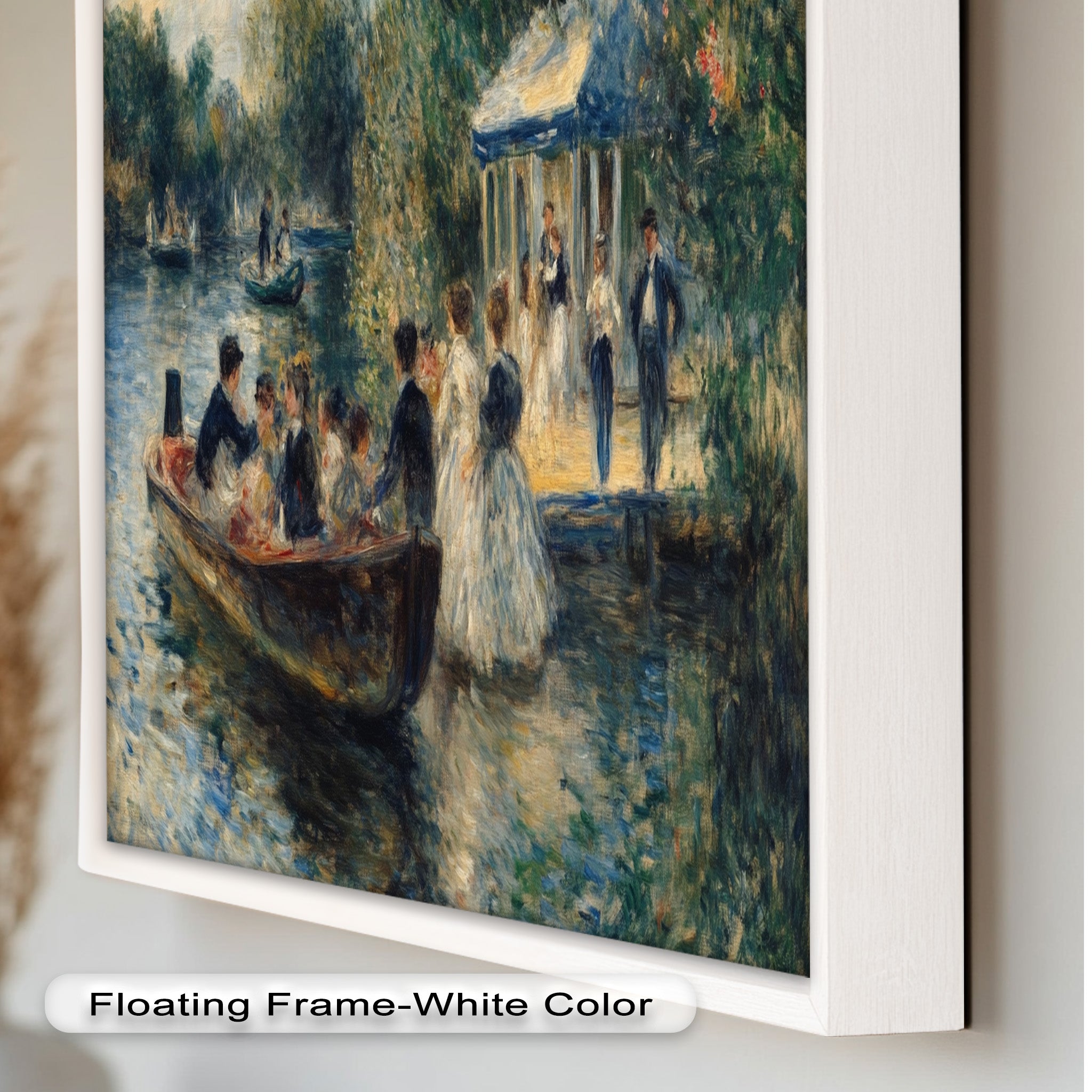 Afternoon Gathering by the River - Handmade Impressionist Oil Painting on Canvas - Perfect for Living Room, Bedroom, or Office Wall Decor