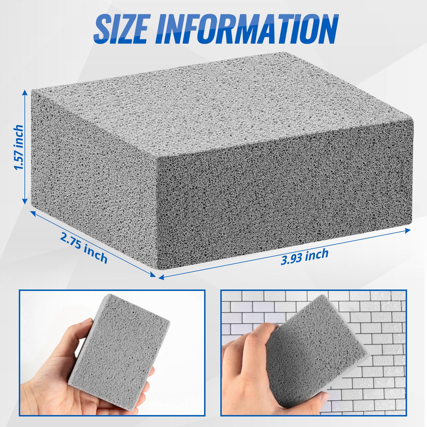 4Pcs Gray Pumice Stone Pool Tile Cleaner - Remove Rust Stains from Swimming Pools, Spa Tiles & Concrete - Perfect for Pool Maintenance & Grout Cleaning