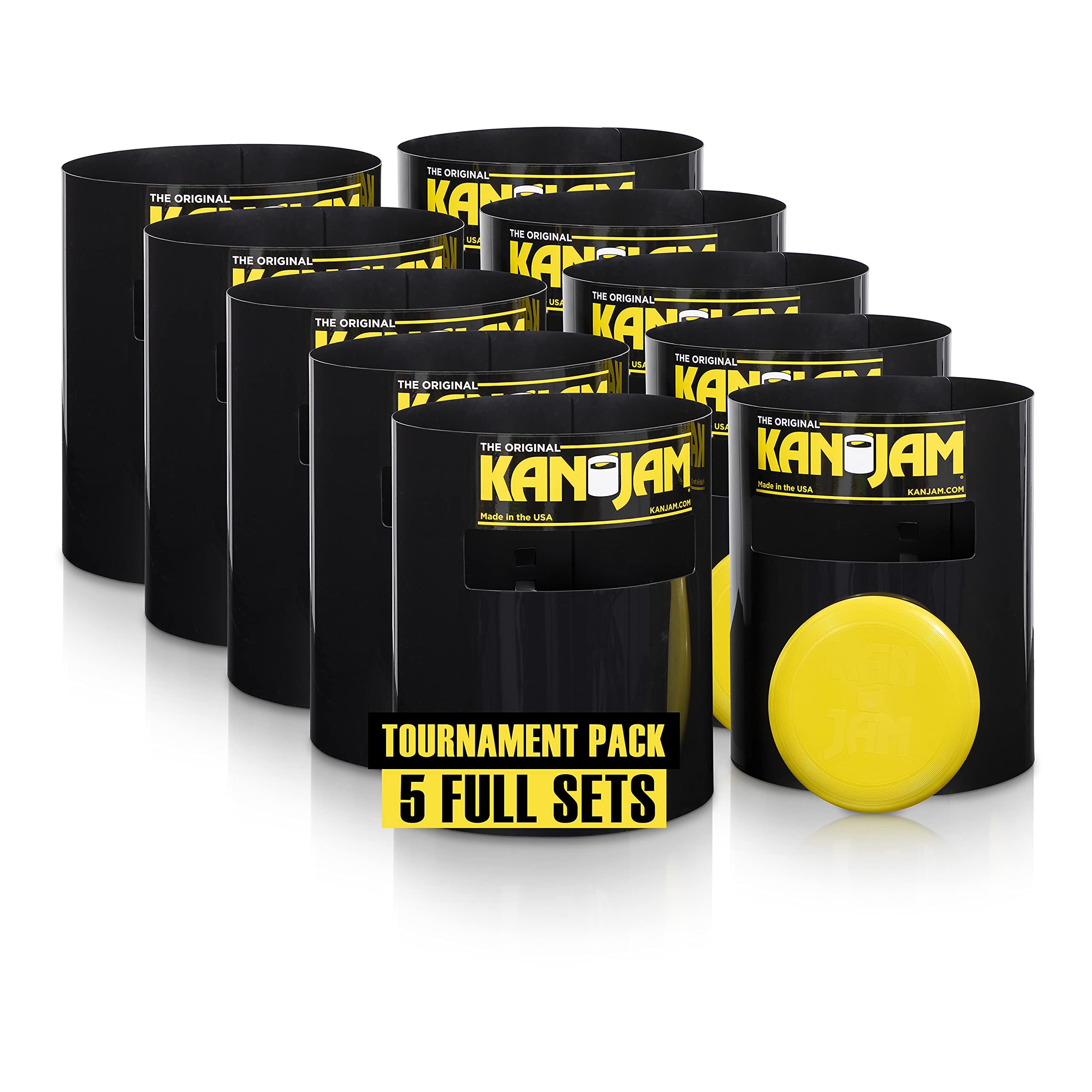 Kan Jam Original Disc Toss Game Set - 5-Piece Outdoor Party Game for 20 Players - American-Made Frisbee Slam & Disc Golf Equipment - Perfect for Backyard BBQs, Beach Parties & Tailgate Events