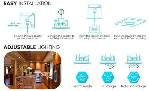 4 Inch Gimbal LED Recessed Lighting - 9W 5000K Dimmable Adjustable Eyeball Downlight with 680LM & CRI90 - Directional Ceiling Light (32 Pack) - Perfect for Kitchen, Living Room, and Office Spaces