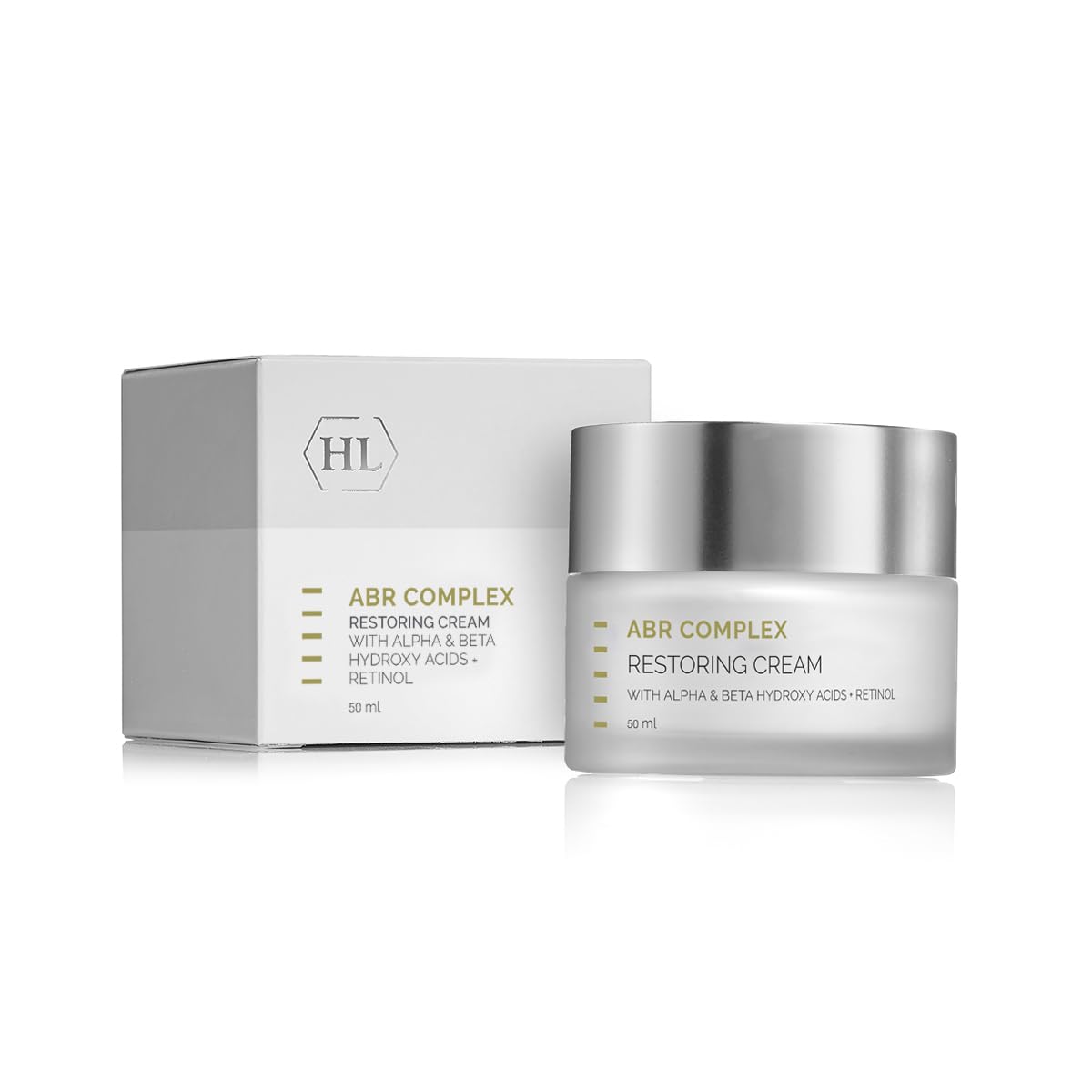 HL Holy Land Cosmetics ABR Complex Retinol Night Cream with Alpha Hydroxy Acids & Salicylic Acid - Anti-Aging, Wrinkle Repair & Skin Renewal (1.7 fl.oz) - Perfect for Nighttime Skincare Routine & Dry Skin Treatment