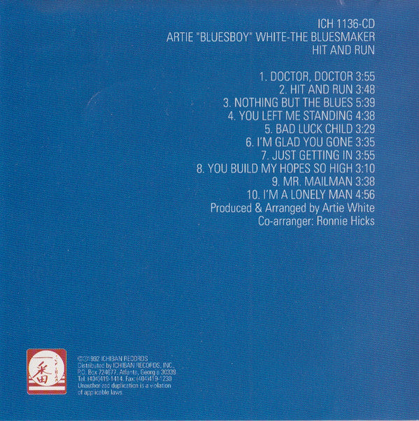 Artie White - Hit And Run CD Album (New or Mint Condition) | Vintage Vinyl Collectors, Music Enthusiasts, Perfect Gift for Jazz & Blues Lovers