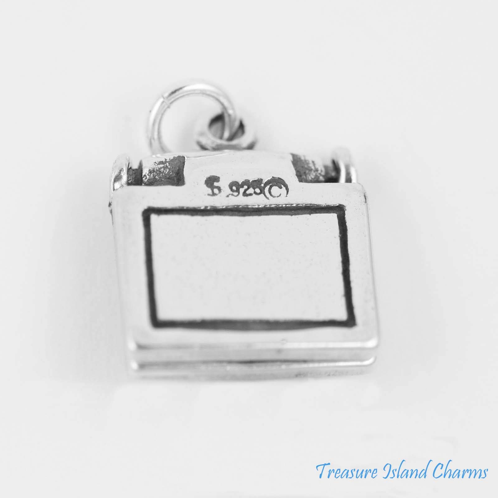 925 Sterling Silver Laptop Charm Pendant for Bracelet Making - Perfect for Jewelry Crafting, DIY Gifts & Tech Accessories