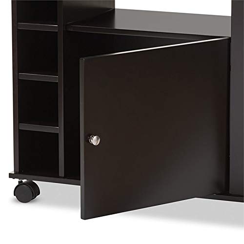 Baxton Studio Ontario Modern & Contemporary Dark Brown Wood Dry Bar & Wine Cabinet - Perfect for Home Bar, Dining Room & Entertaining Spaces