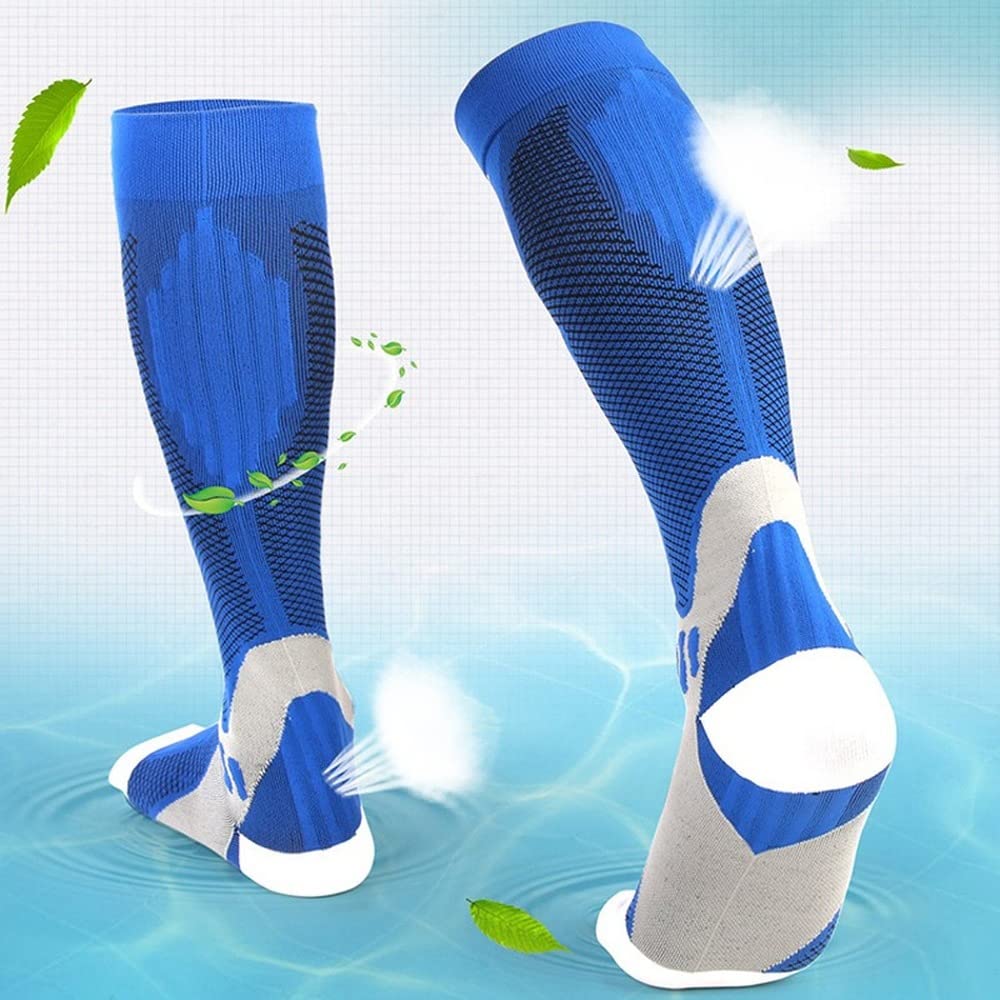 Nigeiyeme 15-25mmHg Compression Socks for Men & Women - Athletic Support Socks for Running, Hiking & Travel - Black Anti-Fatigue Legwear for Sports & Daily Wear