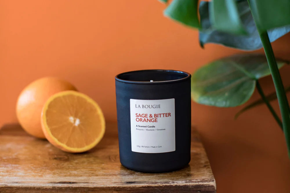 Sage & Bitter Orange Scented Soy Wax Candle - Natural Aromatherapy for Relaxation & Stress Relief - Perfect for Home, Office & Meditation Spaces