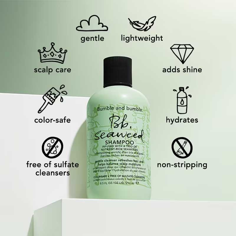 Bumble and Bumble Seaweed Shampoo for Volume & Detox – Sulfate-Free Hair Care for Fine or Oily Hair – Perfect for Daily Use & Scalp Refreshment