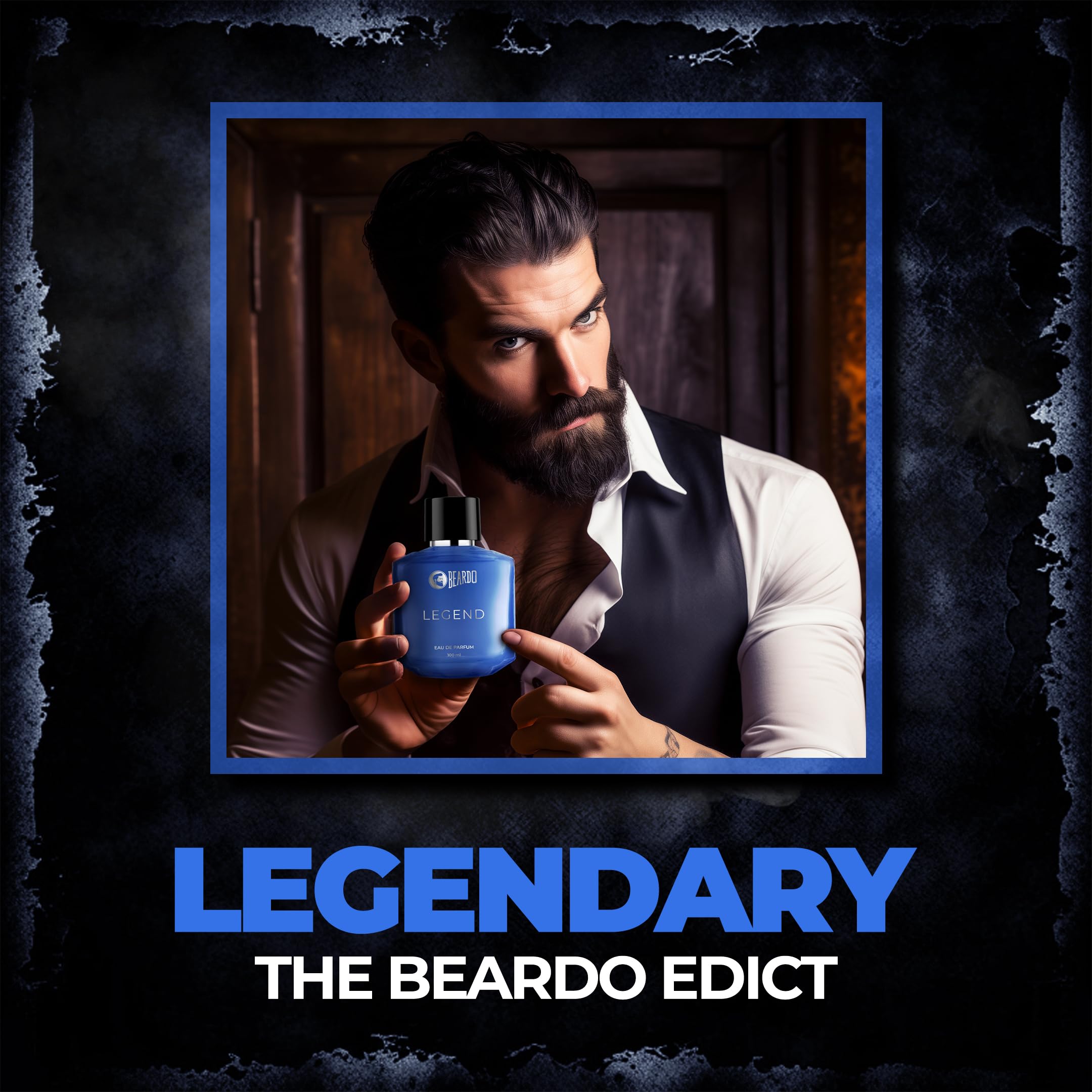 Beardo LEGEND Men's Eau De Parfum 50ml - Intense Fresh Musky Woody Fragrance | Long Lasting Cologne for Him | Perfect Valentine's Day, Christmas & Anniversary Gift for Husband/Boyfriend | Romantic Date Night, Office Wear & Special Occasions