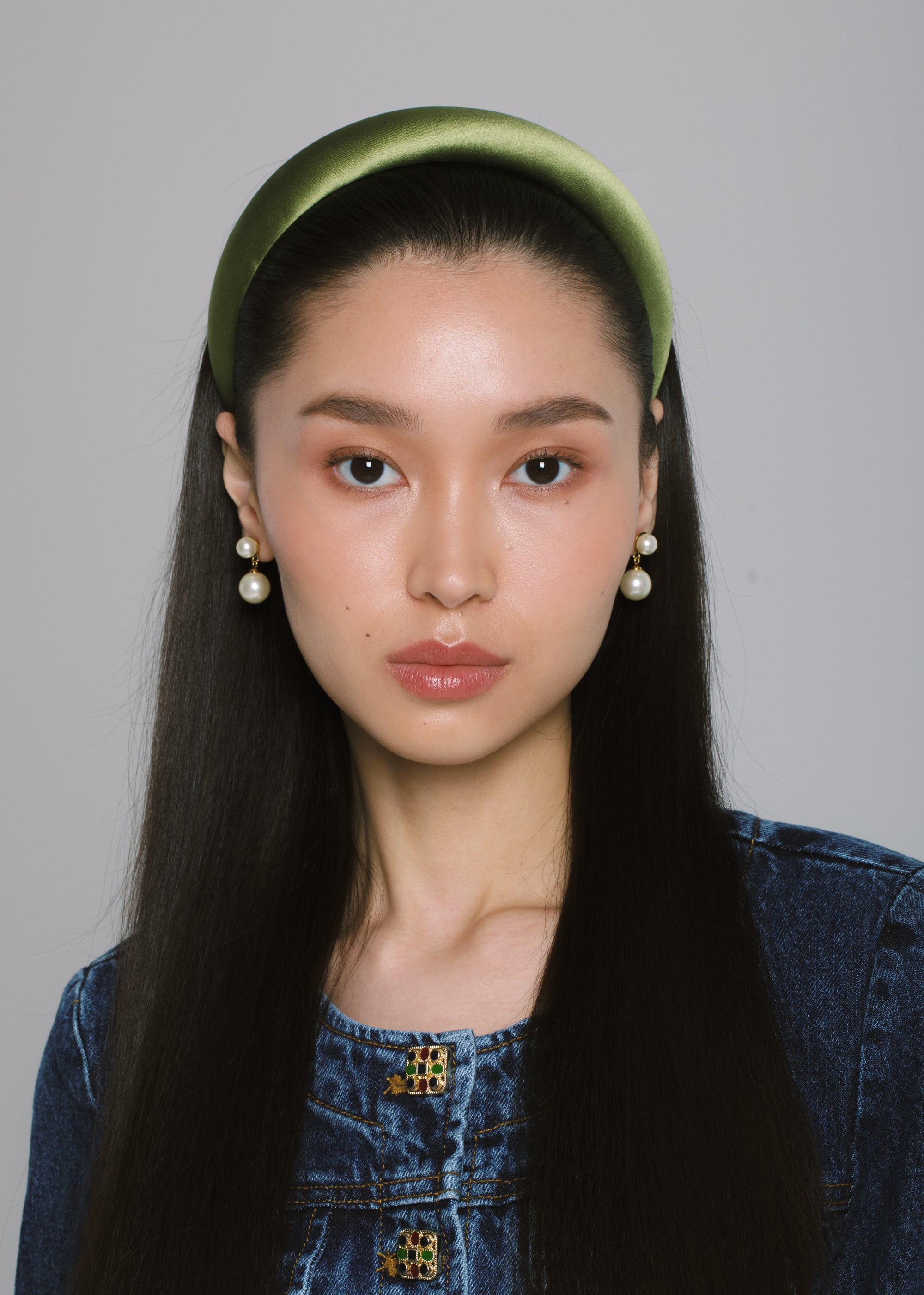 Elegant Olive Satin Headband for Women - Soft & Comfortable Hair Accessory for Everyday Wear, Work, and Special Occasions