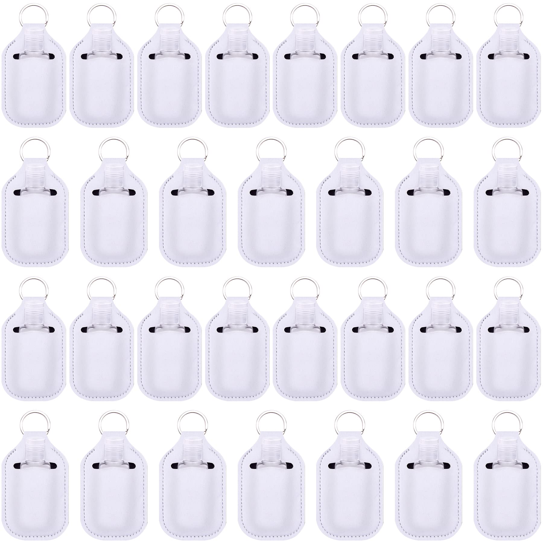Duufin 60-Piece Travel Size Hand Sanitizer Bottles Set with Keychain - 30 Clear Refillable Bottles & 30 Keychain Holders for Backpack, Purse & On-The-Go Hygiene | Portable Sanitizer Solution for Travel, Office, Gym & Daily Use