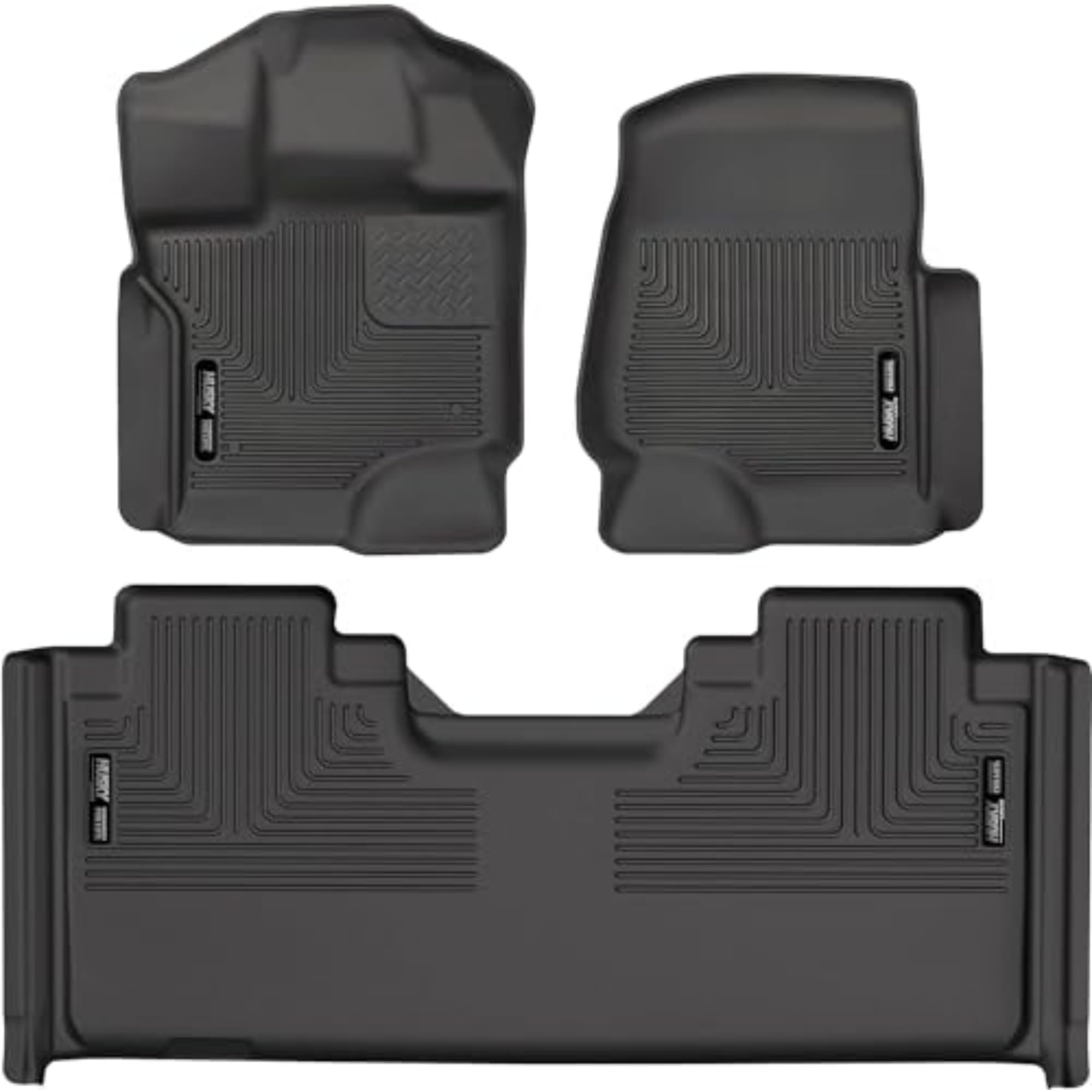 Husky Liners Weatherbeater Floor Mats for 2015-2024 Ford F-150 SuperCab | Front & Rear 3-Piece Set | Heavy Duty All-Weather Protection | Perfect for Off-Roading, Camping & Winter Driving