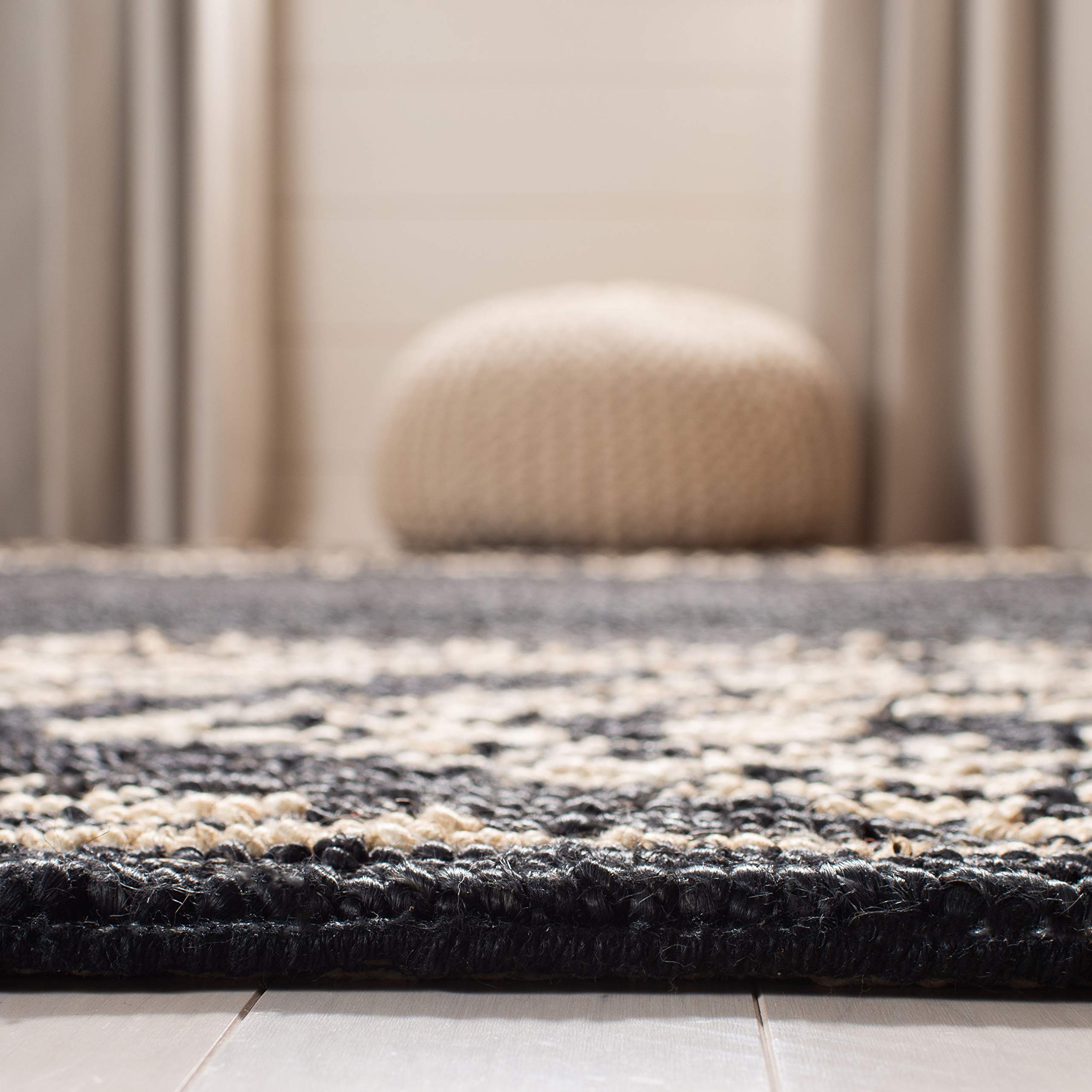 SAFAVIEH Handmade Boho Moroccan Jute Accent Rug - 3' x 5', Black, Natural Fiber Collection, Durable for High Traffic Areas | Perfect for Entryway, Living Room, Bedroom & Boho Home Decor (NF552Z)