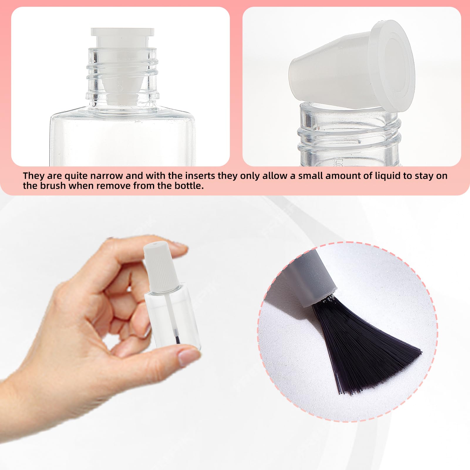 Refillable Empty Nail Polish Bottles 20ml with Brush - Clear Plastic Nail Polish Containers for DIY Mixing & Storage - Perfect for Nail Artists, Salons & Home Manicure Kits
