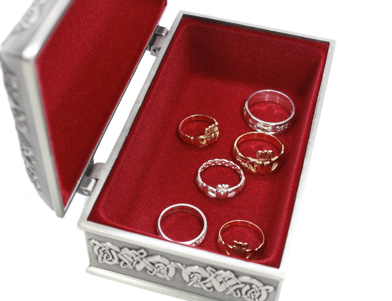 Authentic Claddagh Irish Jewelry Box - Medium Size for Rings, Necklaces & Keepsakes | Perfect for Wedding, Anniversary & Birthday Gifts