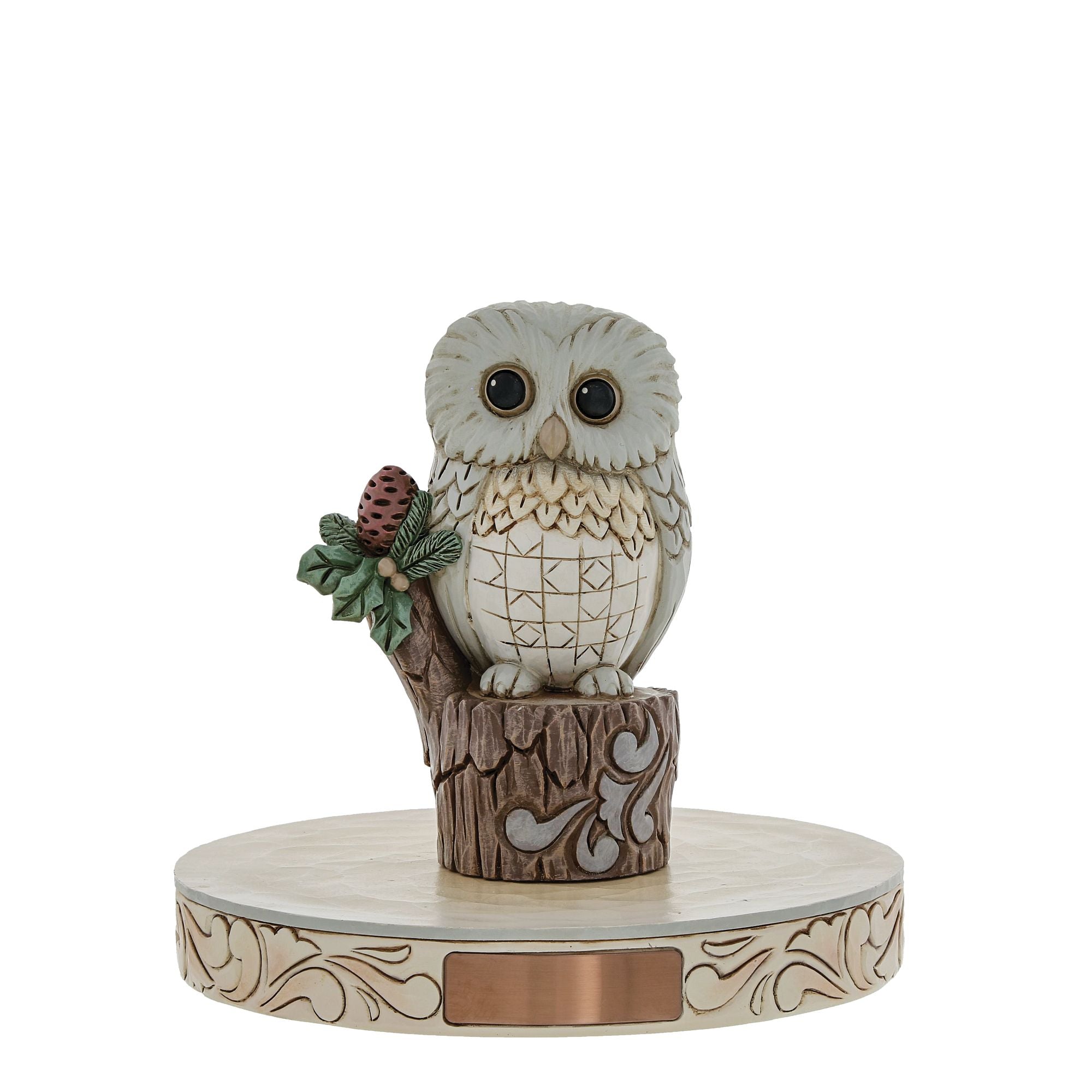 Woodland Owl on Tree Stump - Handcrafted Wooden Owl Figurine for Home Decor, Nature-Inspired Gift for Bird Lovers - Perfect for Bookshelf, Mantel, or Garden Display