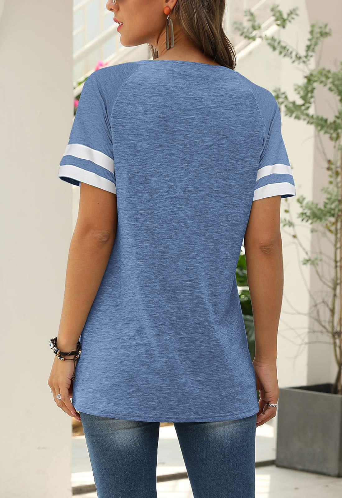 Adibosy Women's Summer Casual Short Sleeve Striped Tunic Top - Crew Neck Tee Shirt Blouse for Women | Perfect for Beach, Vacation & Everyday Wear