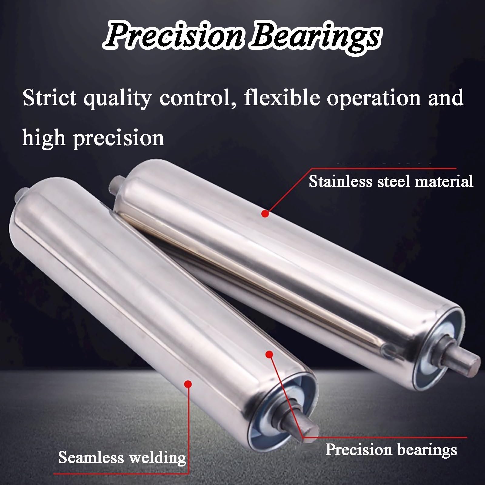 5 Pcs Heavy Duty Stainless Steel Rollers - 1