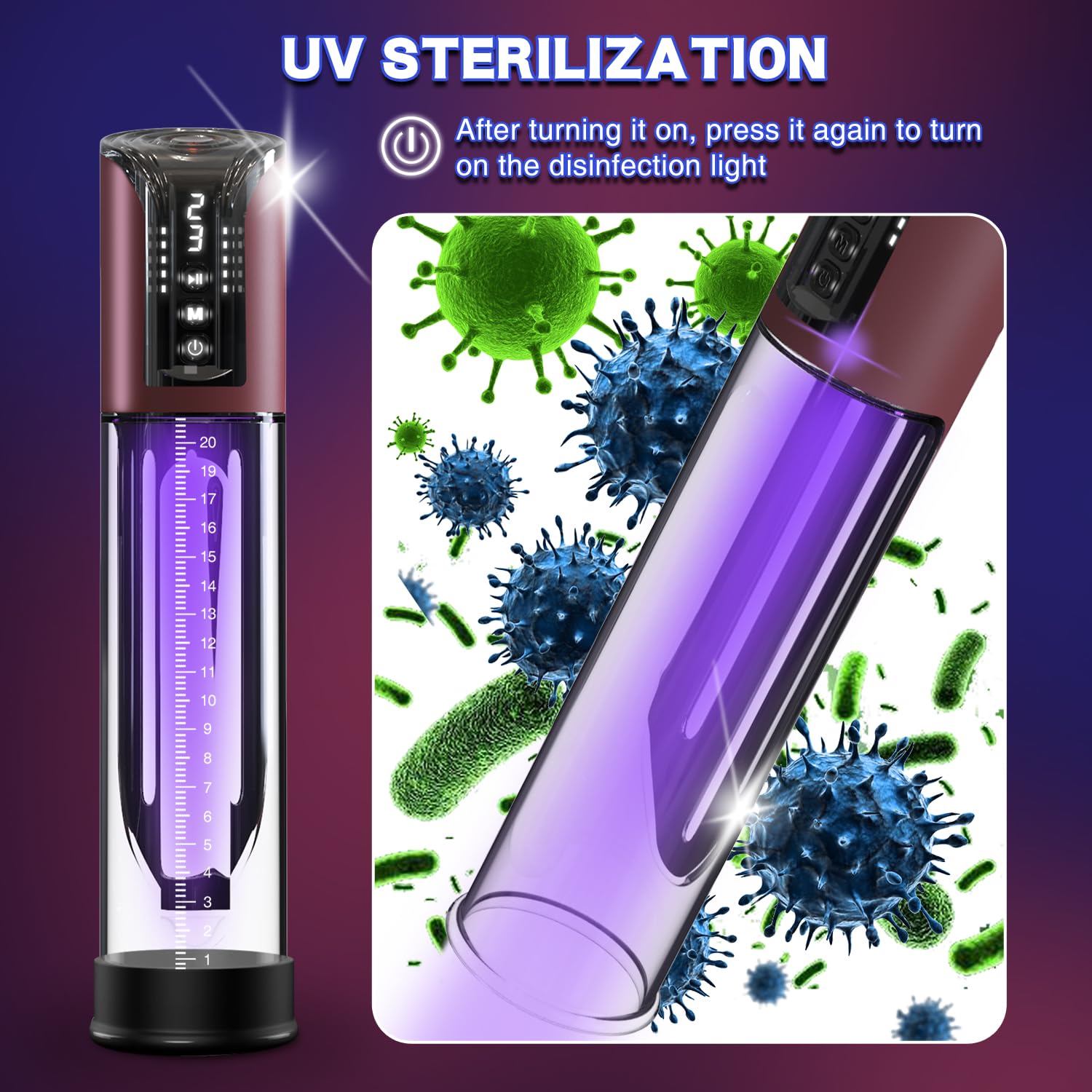 Electric Vacuum Penis Pump for Men - 4 Powerful Suction Modes & 6 Penis Rings - Male Enhancement Device for Stronger Erections & Size Growth - Perfect for Solo Play & Couples Intimacy