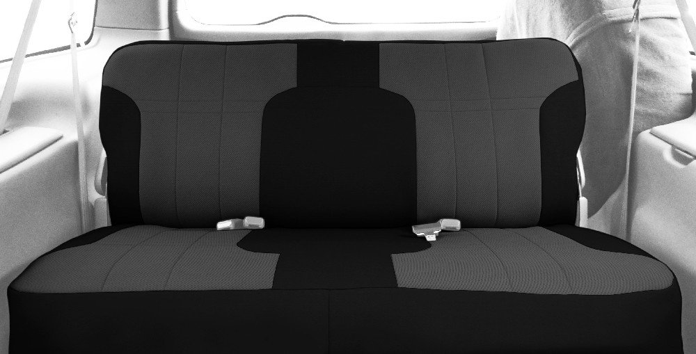 Premium CalTrend Front Solid Bench Seat Covers for 1988-1994 Chevrolet C1500 K1500 K2500 & GMC K1500 Trucks - Light Grey with Black Trim - Durable Protection for Work & Off-Road Adventures
