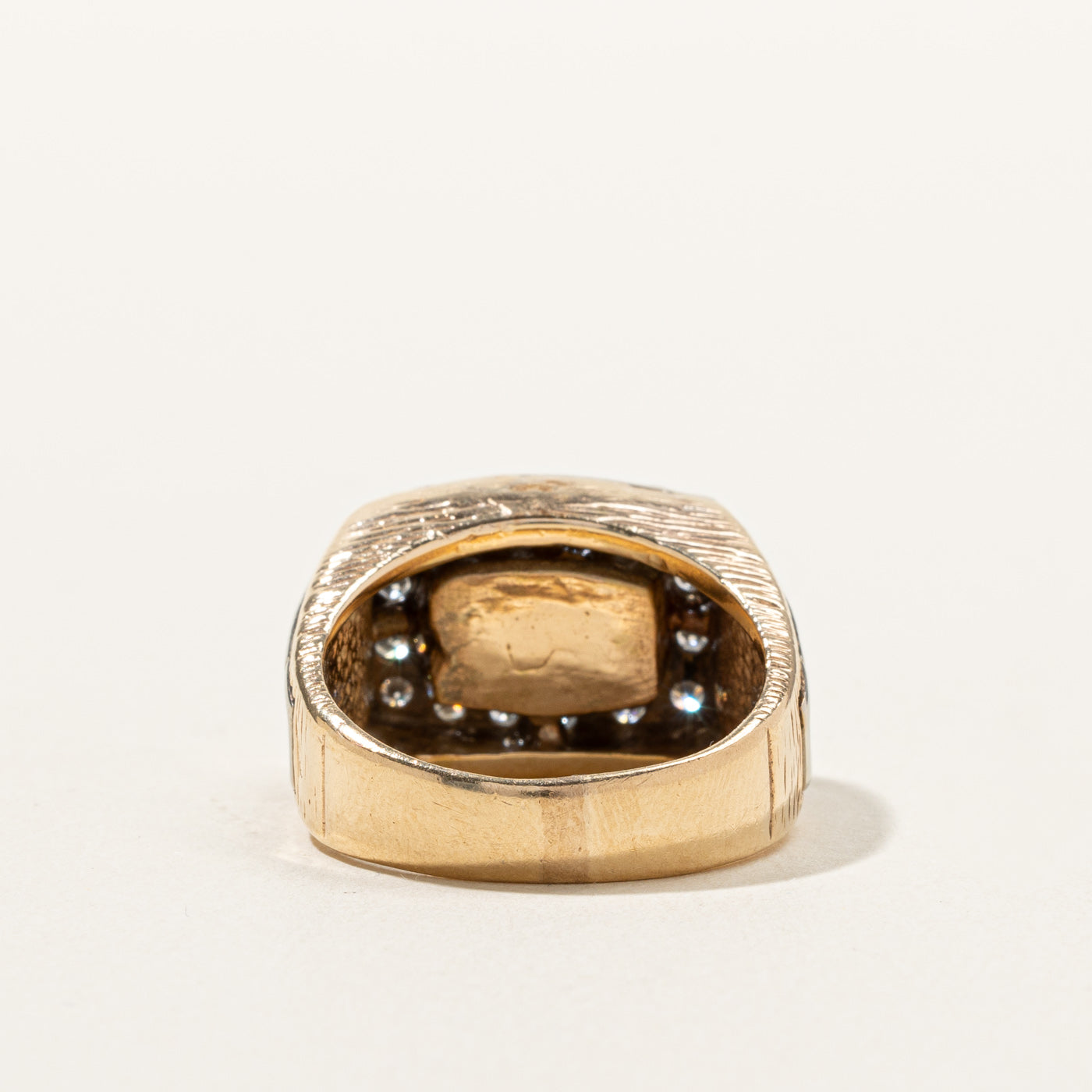 1.85ctw Diamond Textured Gold Ring for Women - Size 9.5 | Elegant Wedding Band, Anniversary Gift & Everyday Jewelry