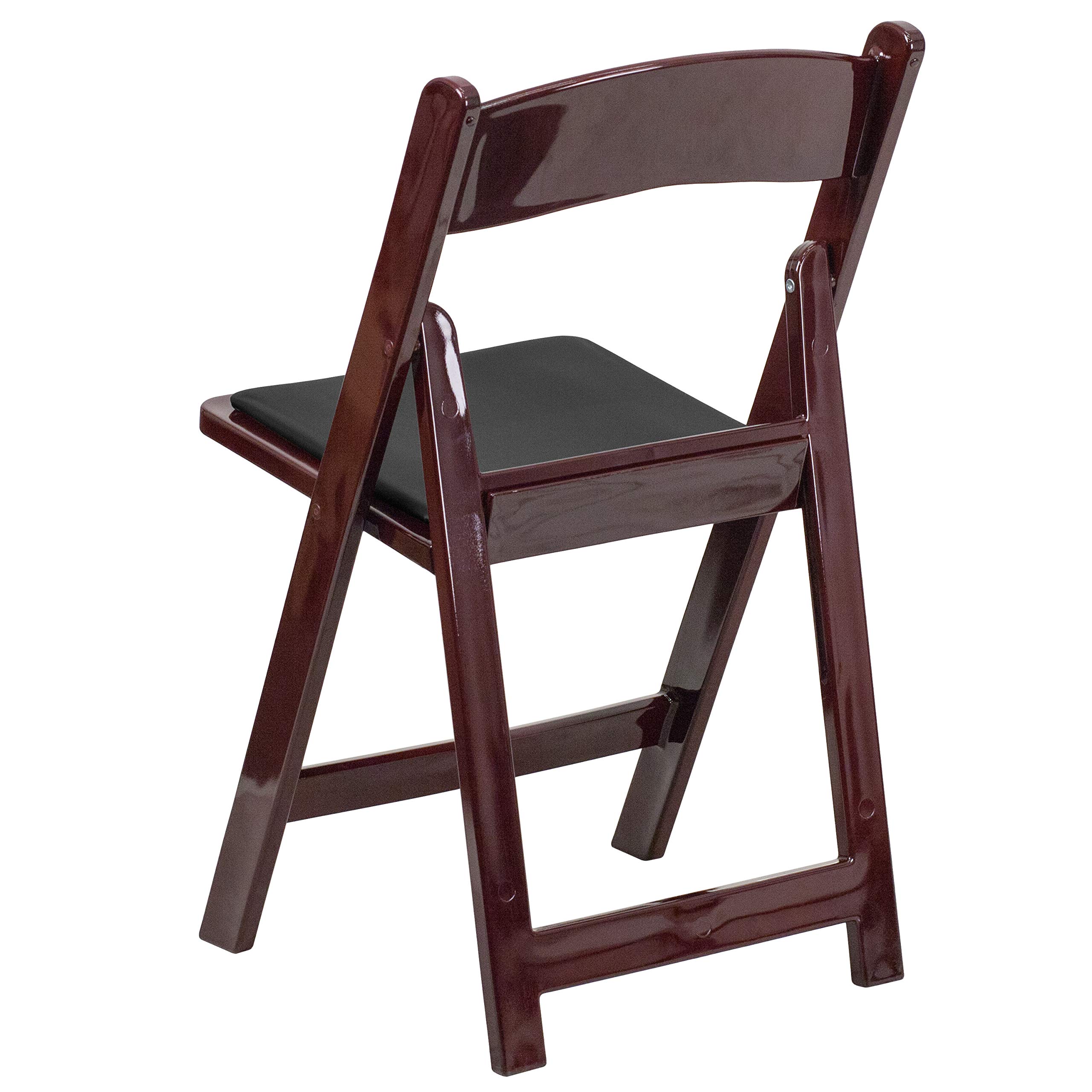 Red Mahogany Resin Folding Chairs - 2 Pack Heavy Duty 800LB Capacity, Lightweight & Comfortable Event Chairs for Weddings, Parties, Camping, and Outdoor Gatherings