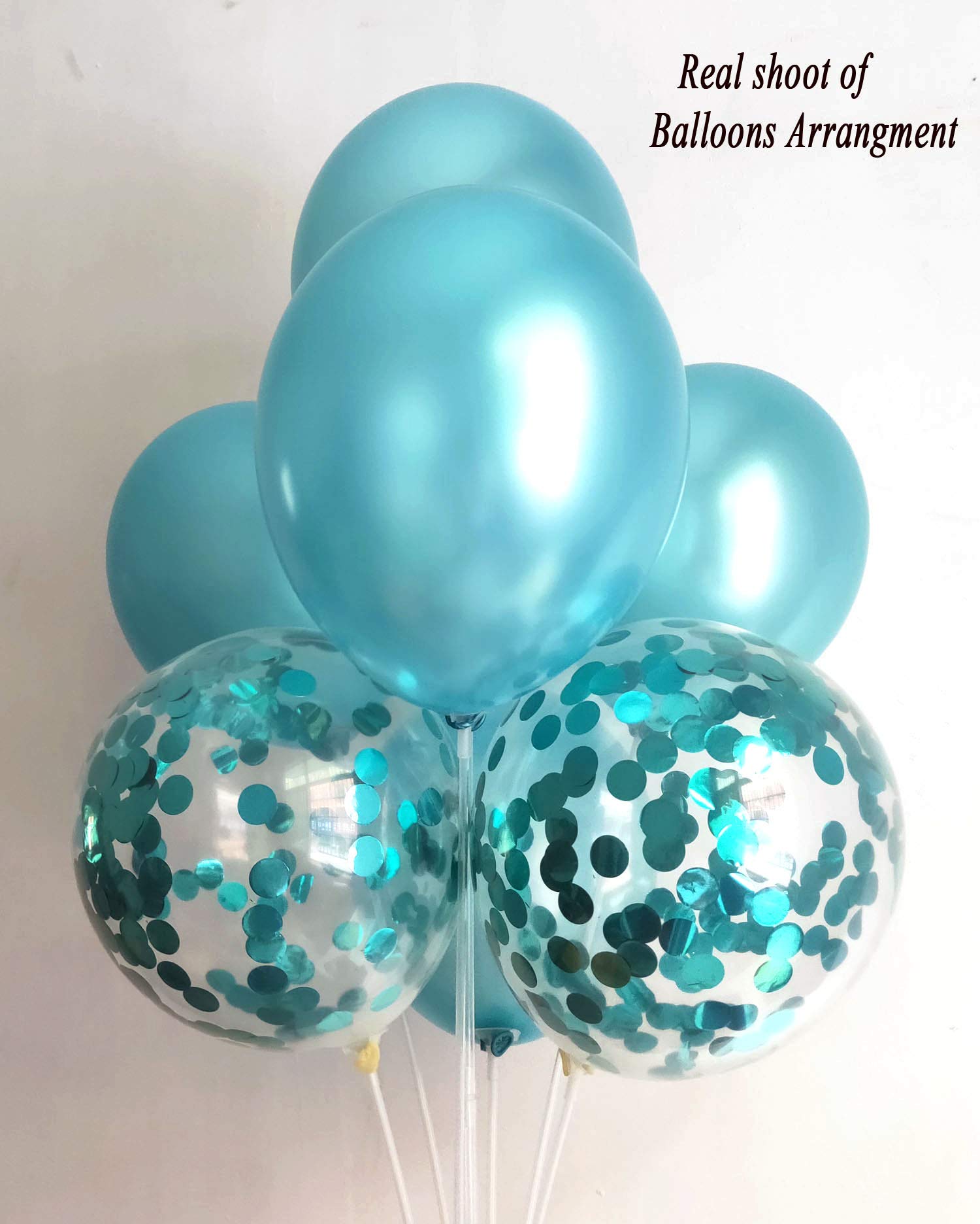 Turquoise Confetti Balloons for Birthday, Engagement, Graduation & Anniversary Party Decorations - Premium Teal Balloons for Indoor & Outdoor Celebrations