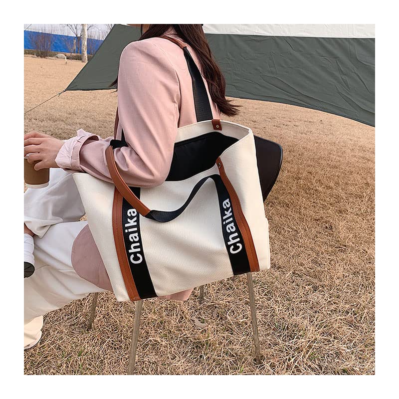 Stylish Canvas Tote Bag for Women - Large Capacity Casual Shoulder Bag - Perfect for Work, School, Travel & Shopping