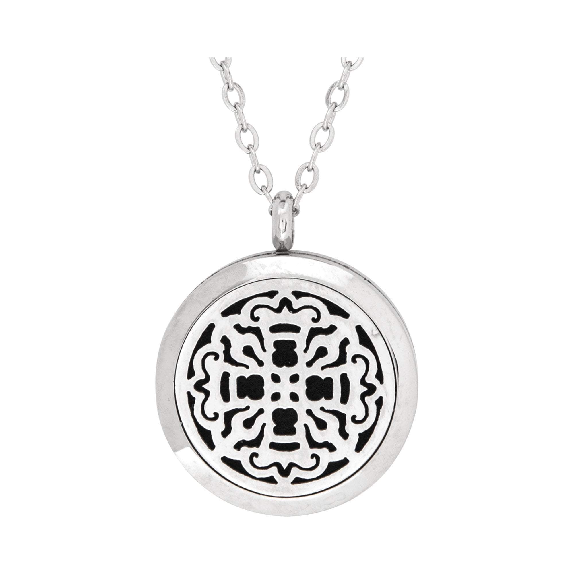 Ancient Cross Aromatherapy Locket Necklace for Women - Essential Oil Diffuser Pendant for Meditation, Yoga & Stress Relief