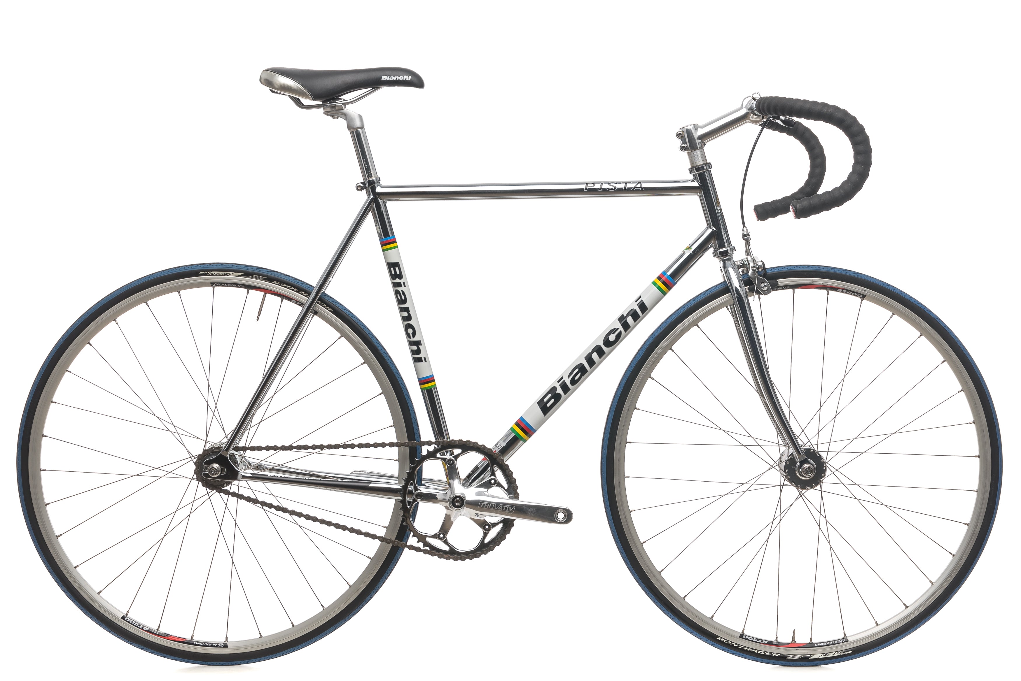 Bianchi Pista 55cm Fixed Gear Bike - Lightweight Steel Frame, Single Speed Urban Commuter (2009 Model) - Perfect for City Riding, Fitness Training & Track Cycling