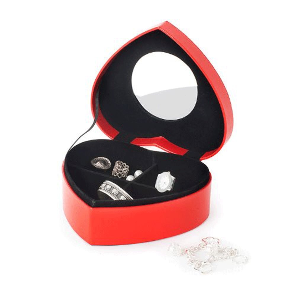 Balvi Jewelry Box - Elegant Red Heart Design for Necklaces, Rings & Earrings | Perfect for Valentine's Day Gifts & Romantic Surprises