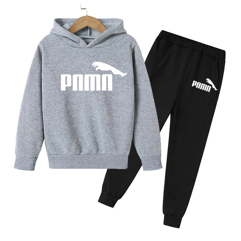 2023 Trendy Kids' Hoodie & Pants 2-Piece Set - Boys & Girls Spring/Fall Casual Outfit for Outdoor Jogging, Playdates & School Activities | Comfortable Cotton Sweatshirt & Jogger Pants