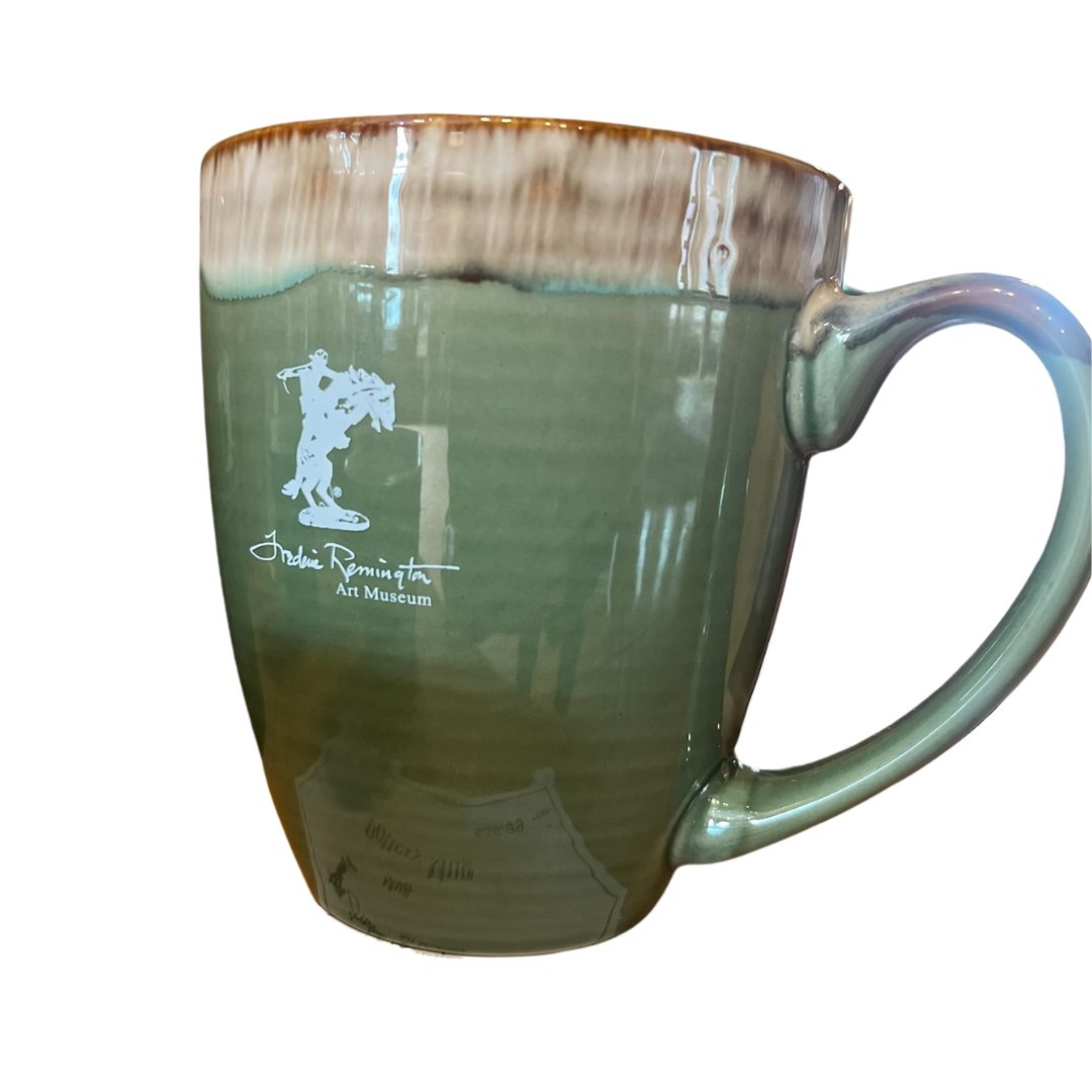Remington Logo Ceramic Coffee Mug - 16oz Stoneware Cup for Tea, Hot Chocolate & Office Use - Green Pottery Gift for Men & Women