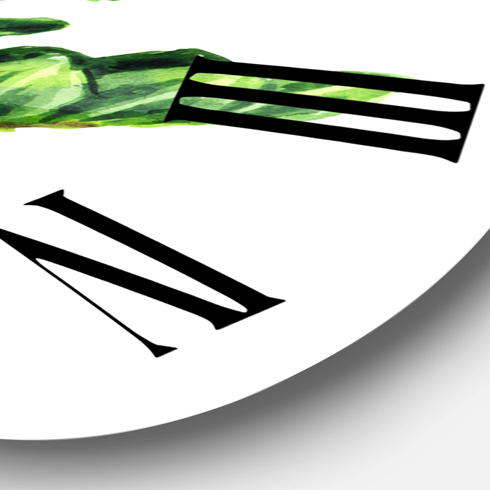 Large Tropical Zamioculcas Plant Wall Clock - Green Leaf Botanical Decor for Bedroom, Living Room & Office | Silent Non-Ticking Modern Home Décor