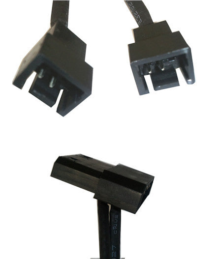 Mini 4 Pin to Dual 3 Pin Sleeved Cable Adapter - High Quality PC Power Supply Connector for Computer Builds and Custom Wiring
