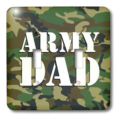 3D Rose Army Dad Green Camouflage Double Toggle Switch Cover - Military Themed Decor for Home, Office & Man Cave Accessories