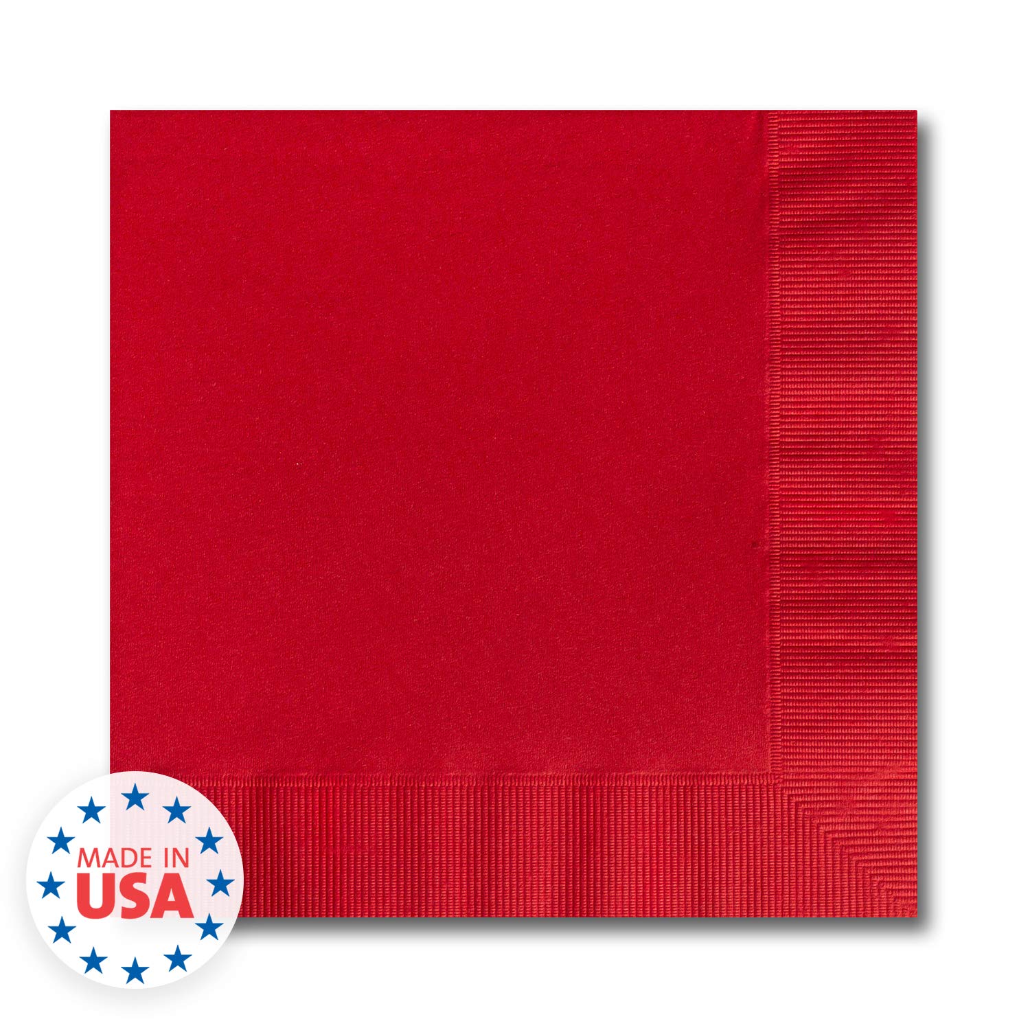 Premium Red Beverage Napkins - 100 Count, 4.75