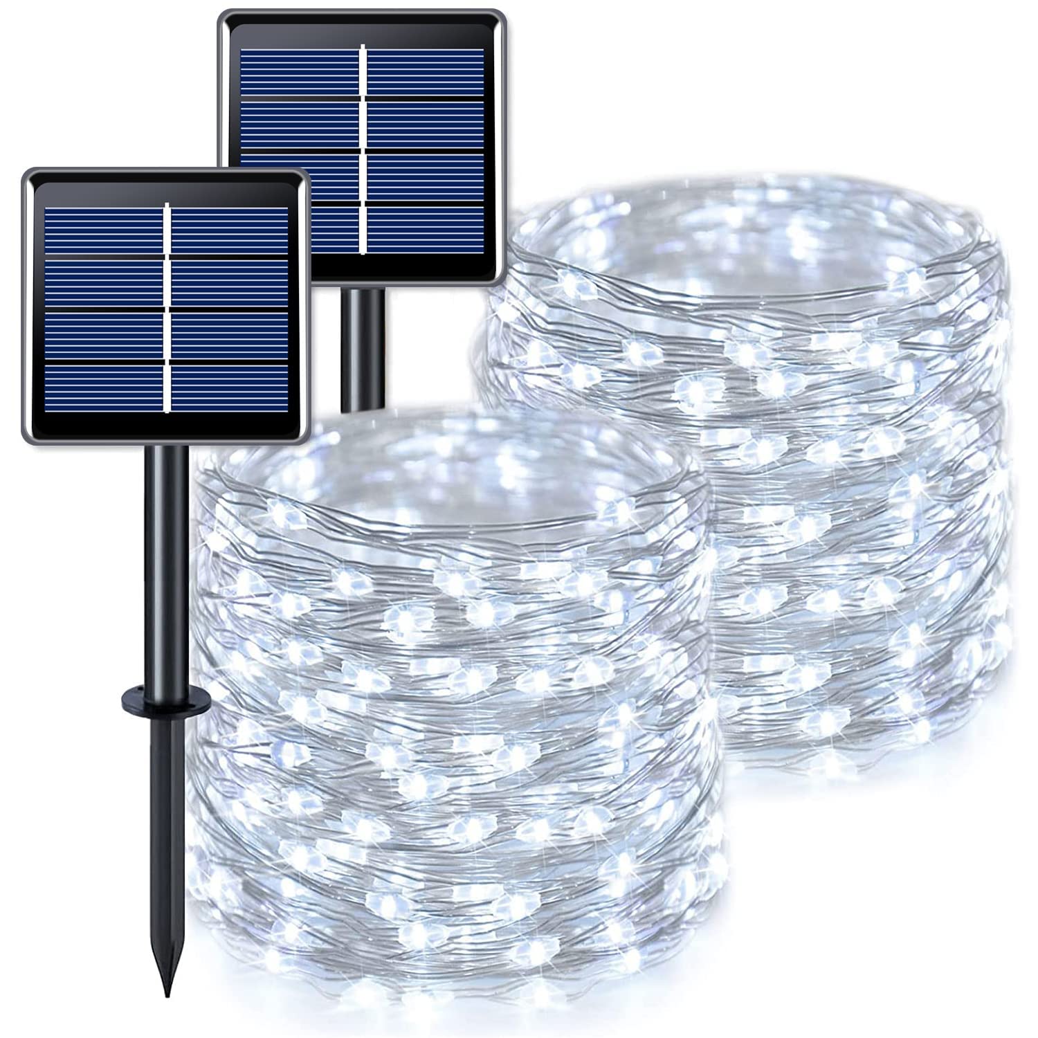 JMEXSUSS 400 LED Solar Christmas Lights Outdoor Waterproof - 2 Pack 66ft Solar String Lights with 8 Modes, Solar Fairy Lights for Yard, Patio, Tree, Christmas Decor - Perfect for Holiday, Garden, and Party Lighting