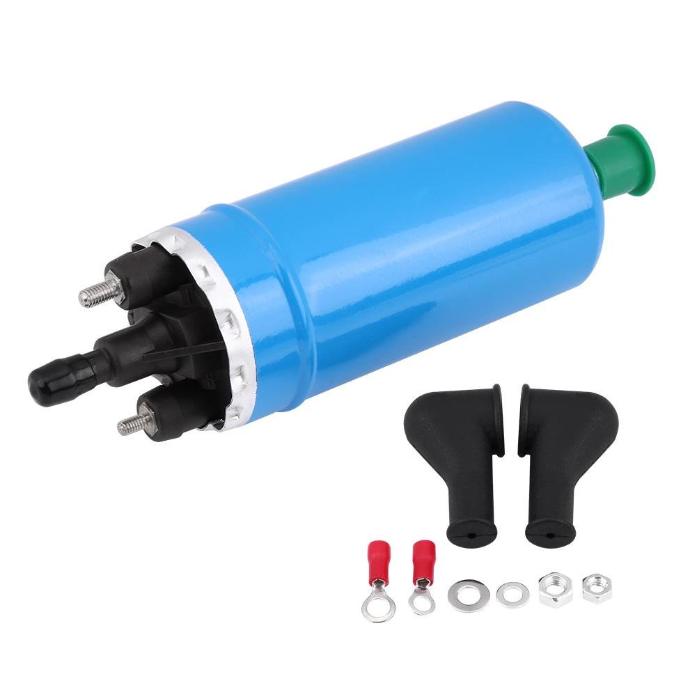 High Pressure Aluminum Alloy Electric Fuel Pump with Installation Kit - Compatible with BMW E23 E24 (0580464038) - Durable Blue Inline Fuel Pump for Automotive Performance & Engine Upgrades - Perfect for Car Restoration, Racing & Off-Road Vehicles