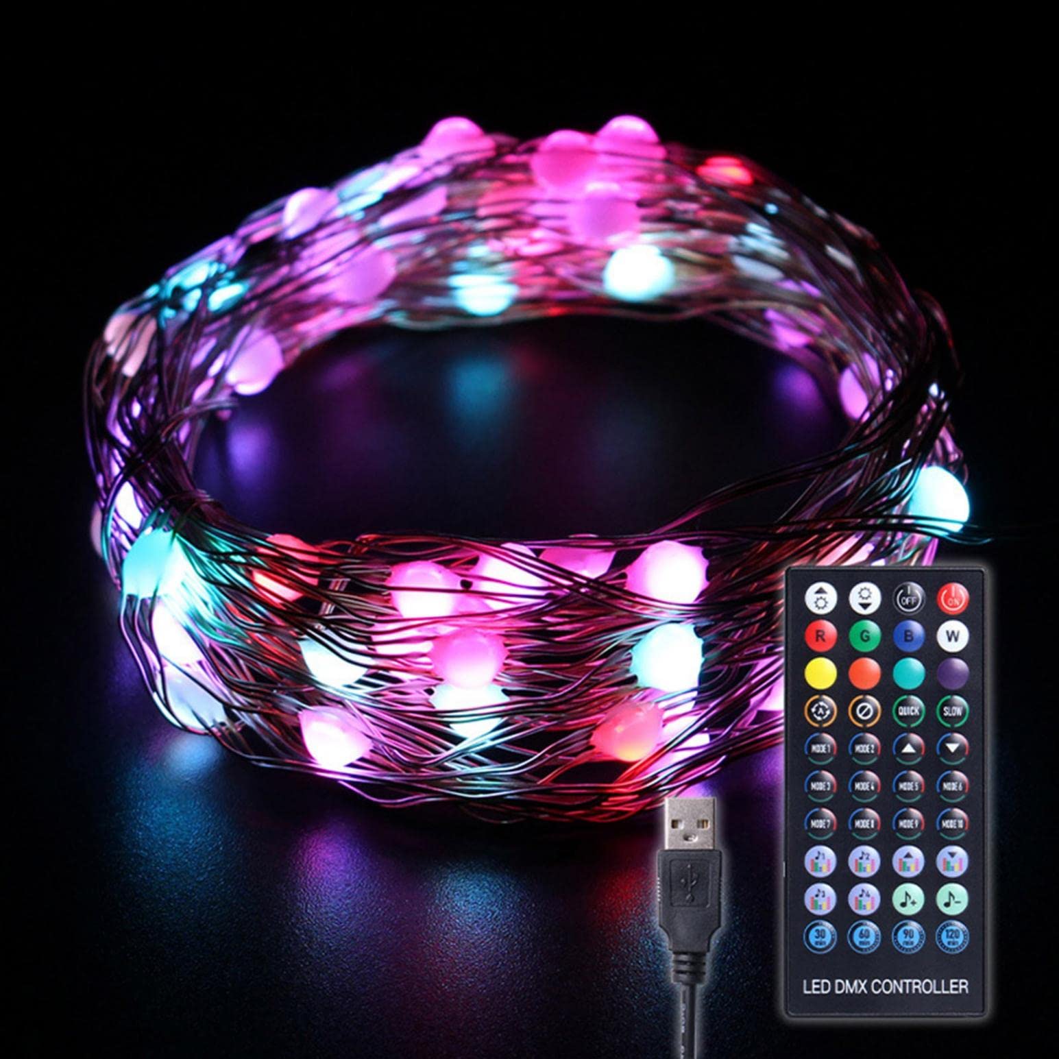 LED Fairy String Lights - 16/33/66 ft 50/100/200 LEDs Color Changing Outdoor Indoor Starry Lights with Remote Control | Christmas Decor, Garden, Room, Patio, Party, Valentine's Day, Wedding, Bedroom, Backyard, Holiday Decoration
