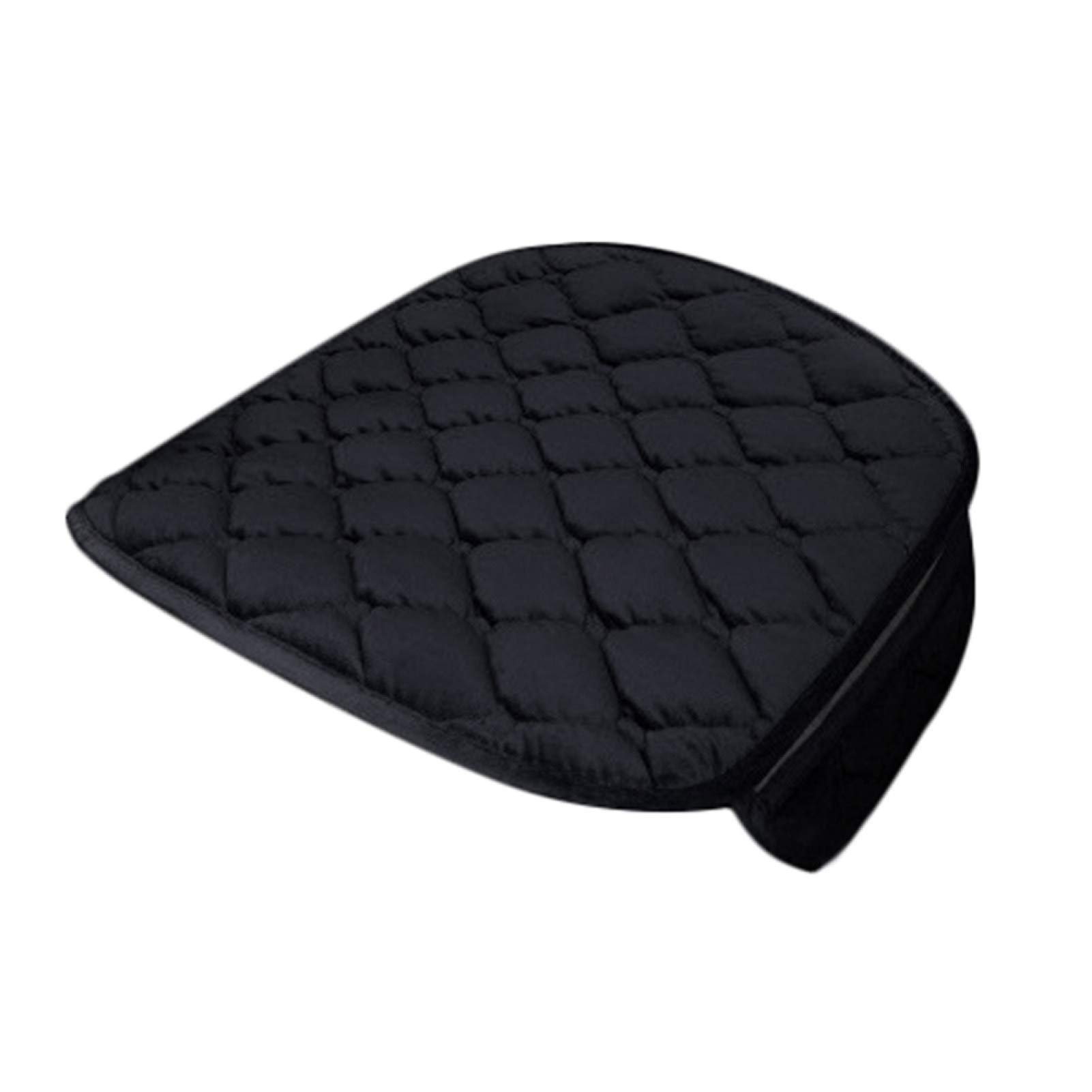 Shineweb 1/3PCS Universal Car Seat Cushion Pad - Soft Plush Front & Rear Seat Cover for Winter Warmth (Black) - Perfect for Long Drives & Office Chairs