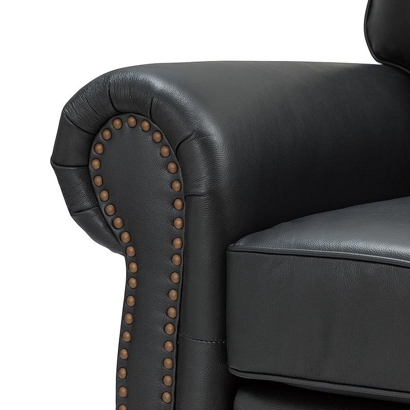 Flavio 81 Genuine Leather Sofa - Premium Full Grain Leather Couch for Living Room, Lounge & Office - Comfortable Modern Sectional Sofa with Sturdy Wood Frame