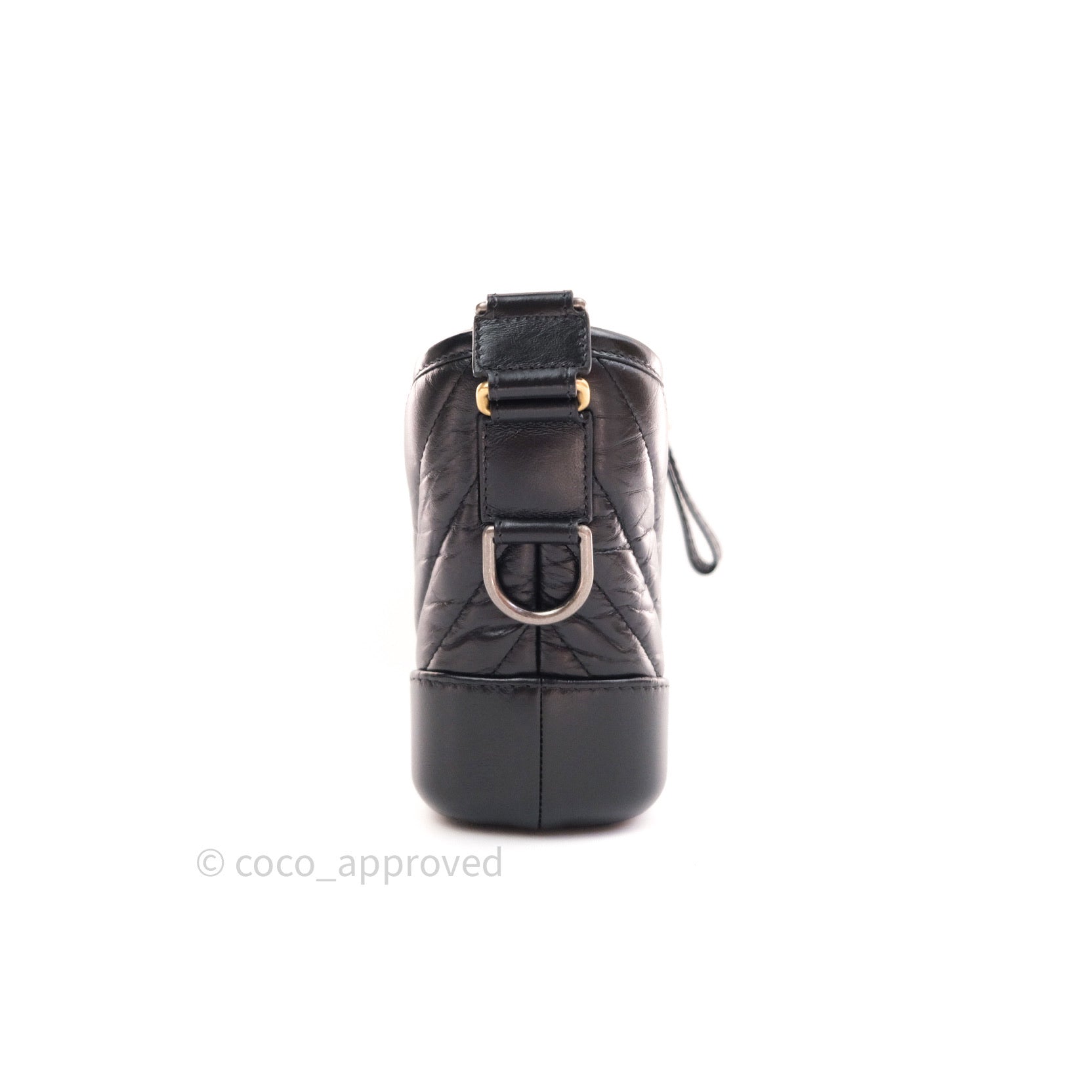 Chanel Small Gabrielle Hobo Bag in Black Calfskin with Chevron Pattern & Mixed Hardware - Luxury Crossbody Purse for Women, Perfect for Date Night & Evening Events