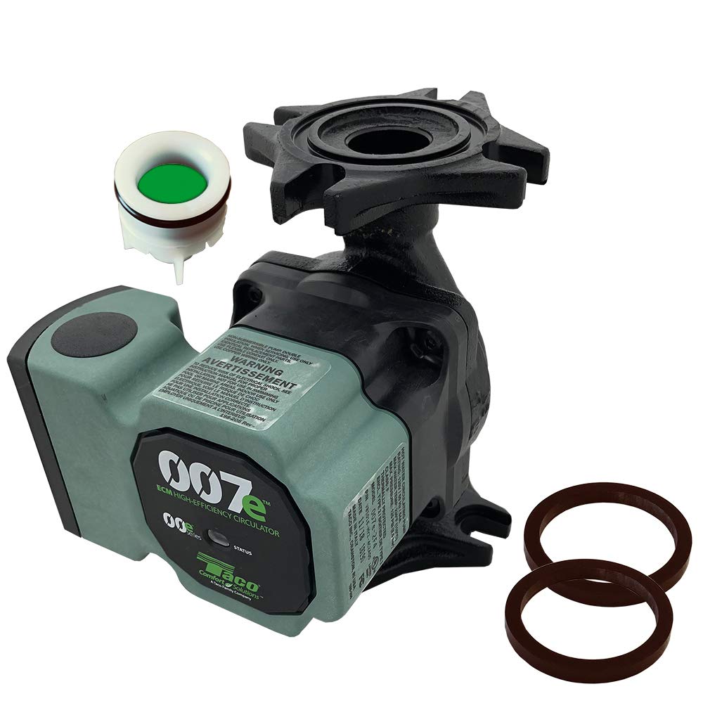 Taco 007e-F4 ECM High Efficiency Circulator Pump - Cast Iron Construction for Hydronic Heating Systems & Hot Water Recirculation