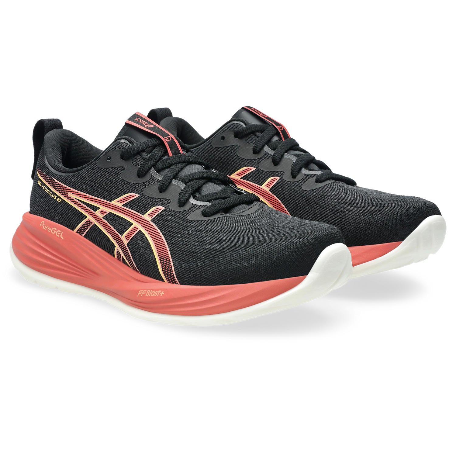 ASICS Women's GEL-Cumulus 27 Running Shoes - Black/Orange Glow - Lightweight Cushioned Sneakers for Jogging, Gym Workouts & Everyday Wear