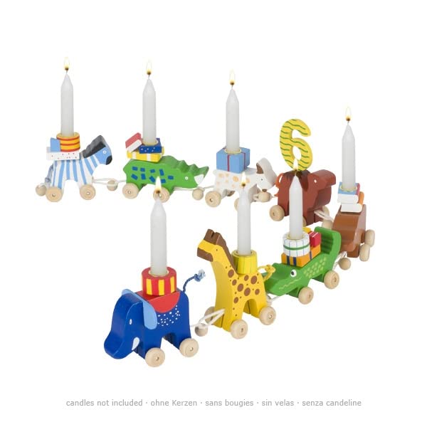 Goki Wooden Birthday Train Toy - Perfect Gift for Kids Birthday Party & Train Themed Decorations