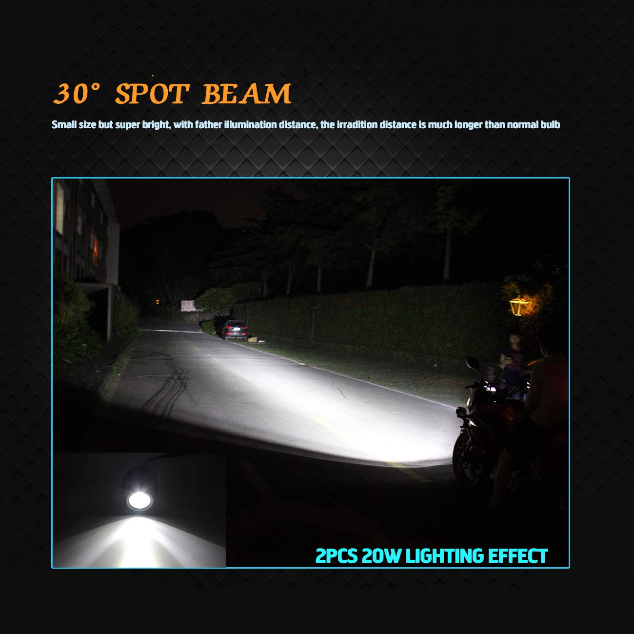 Chelhead 2 PCS 2.7 Inch Round LED Driving Lights - 7D 6000K Spot Beam White Waterproof Fog Pods for Motorcycle Jeep SUV Truck Wrangler Boat Tractor - Off-Road ATV UTV Snowplow Farm Equipment Lighting
